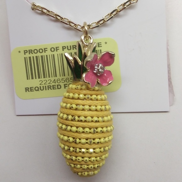 BetseyJohnsonNew Yellow Vase with Flower Necklace - Picture 1 of 3